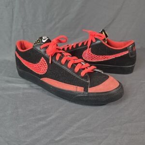 Nike Blazer Low 77 By You Custom Black Red Size 15